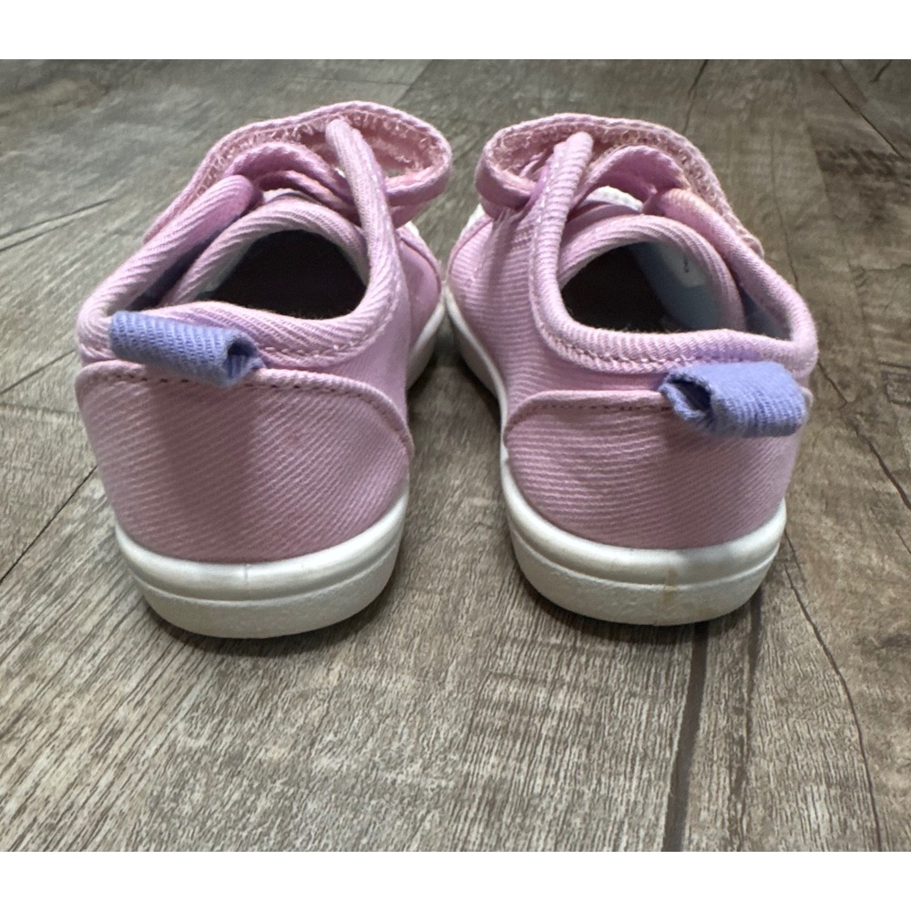 Cat & Jack Toddler Girls Pink Canvas Hook and Loop Sneakers Size 6 - Picture 6 of 8